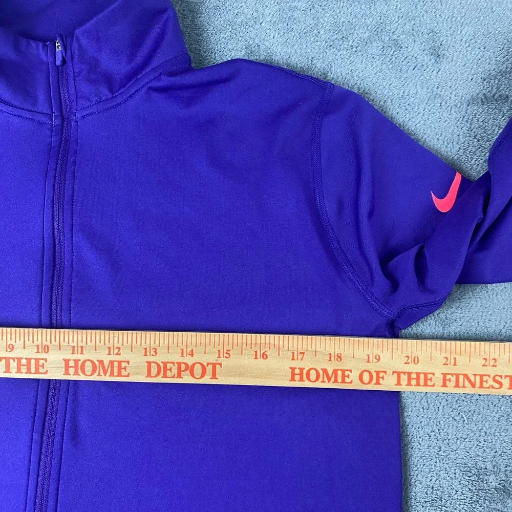 Nike Womens XL Quarter Zip Pullover Purple Dri-FIT Long Sleeve Thumbholes